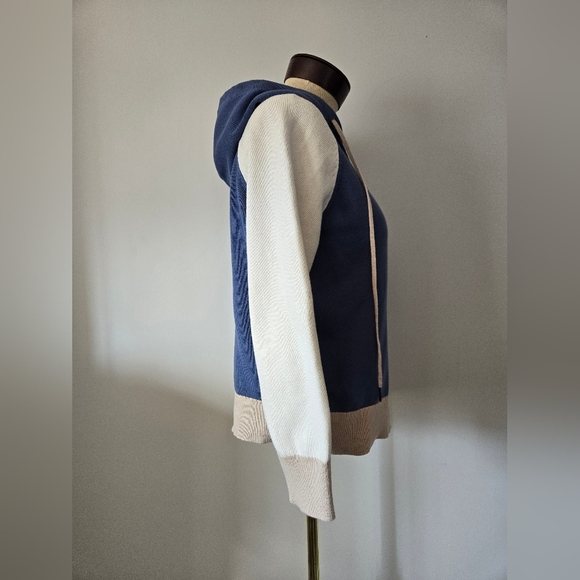 ALP N ROCK Blue/Cream/White Cotton Pullover Hoodie Sweater. Size Small - Picture 4 of 9